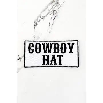 Black Cowboy Hat Embroidered Patch