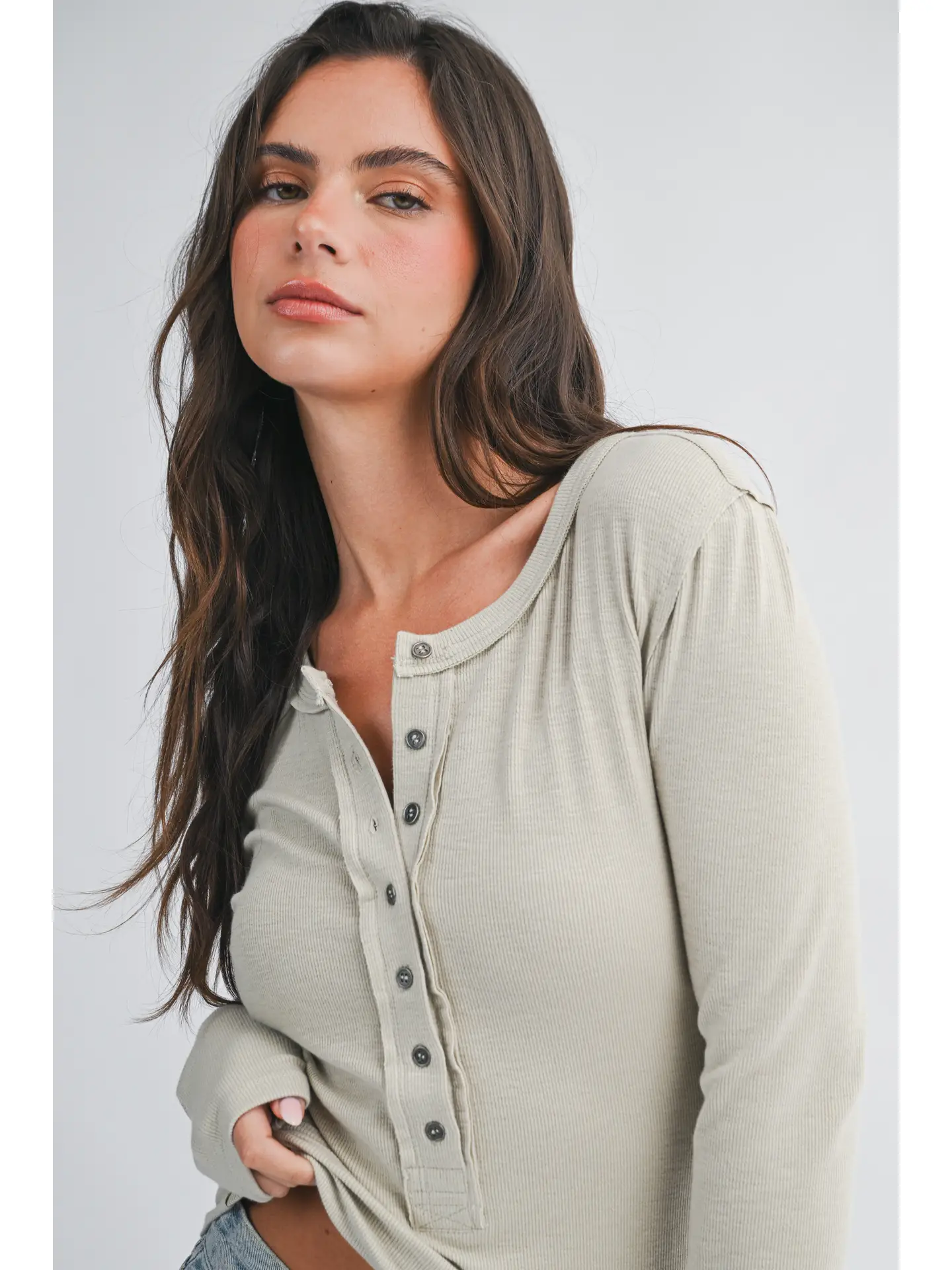 Henley Long Sleeve Top - OAT