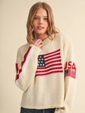 American Flag Knit Sweater - IVORY