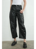 Faux Leather Slouchy Relax Fit Pants