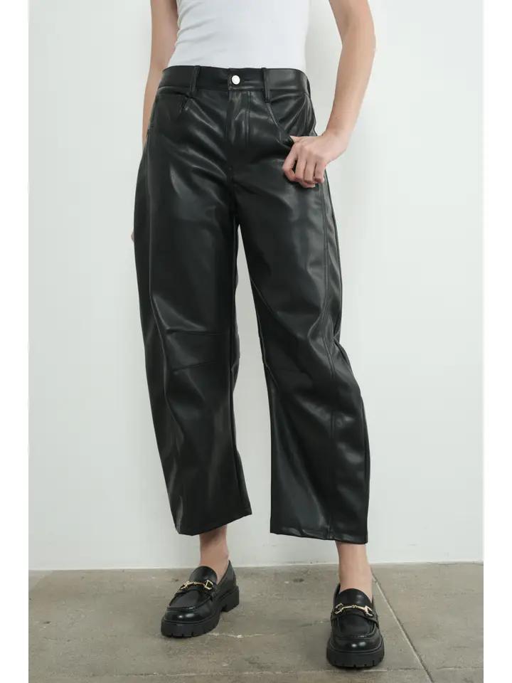 Faux Leather Slouchy Relax Fit Pants