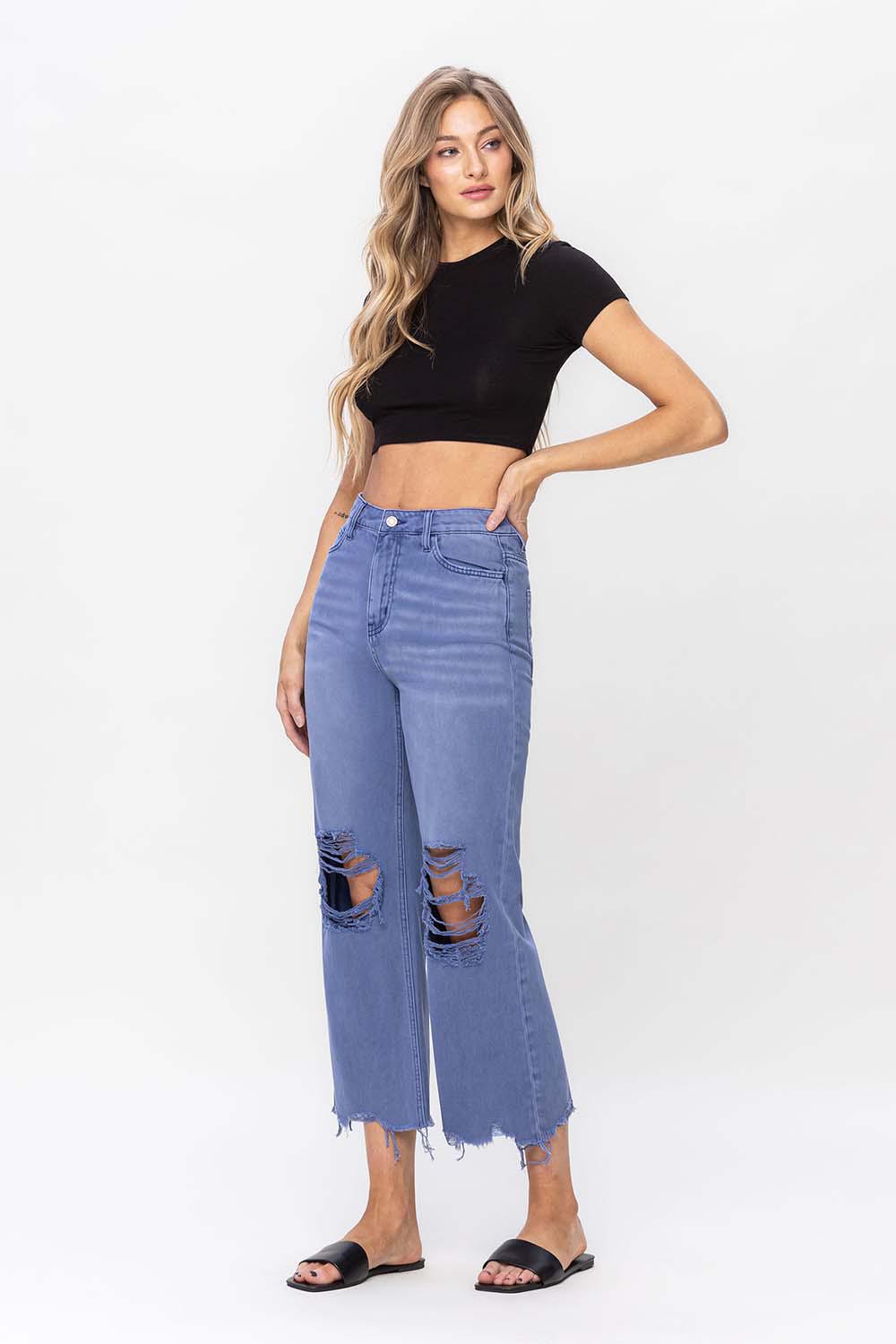 90'S VINTAGE CROP FLARE - INDIGO