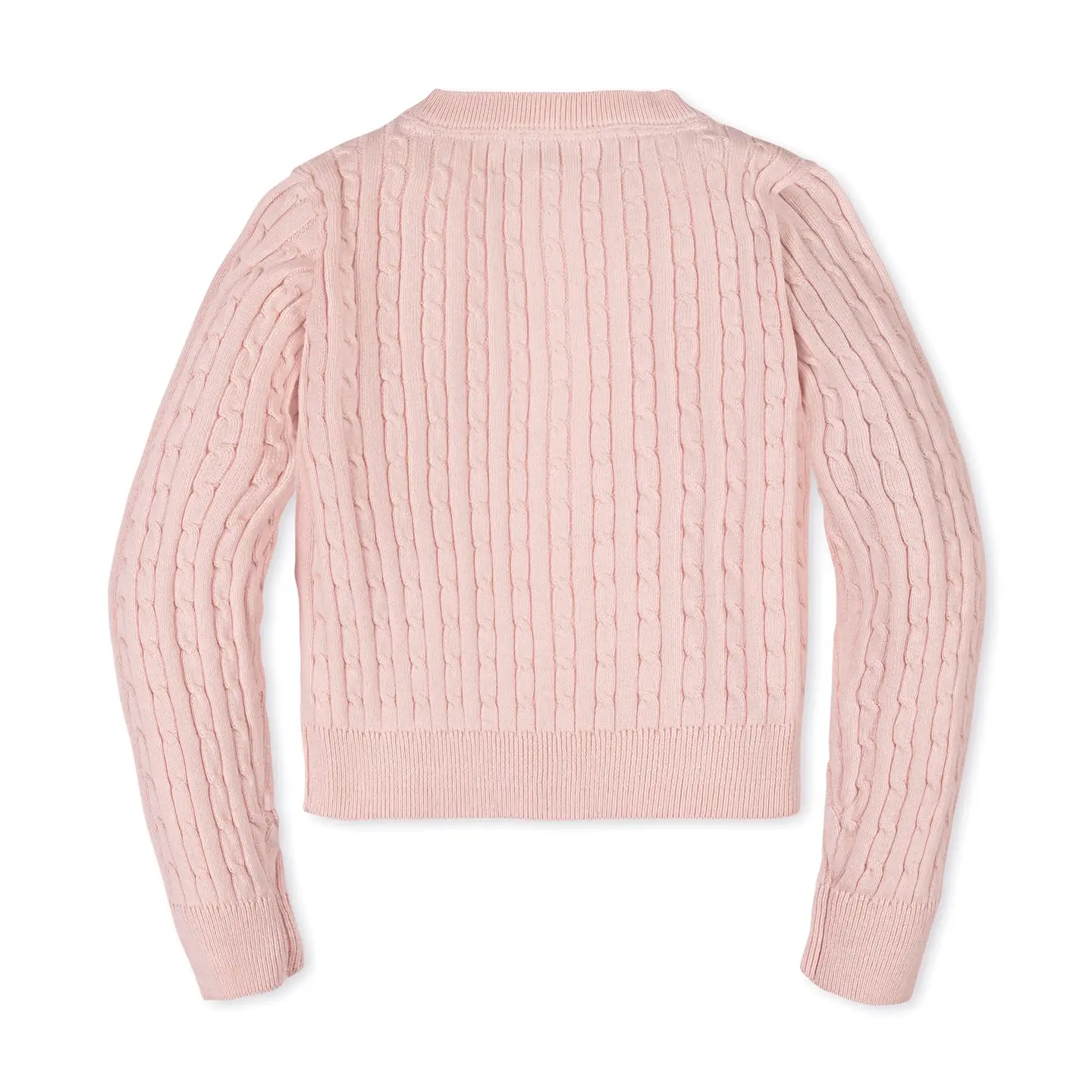 Organic Classic Cable Cardigan - PINK