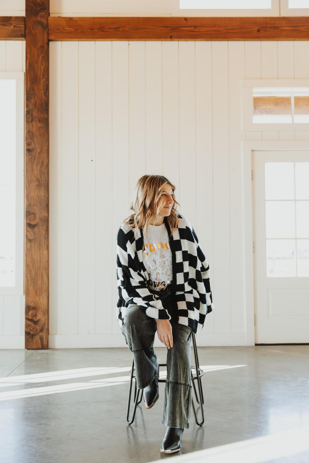 Mineral-Washed Cargo Style Wide-Leg Pants - Black