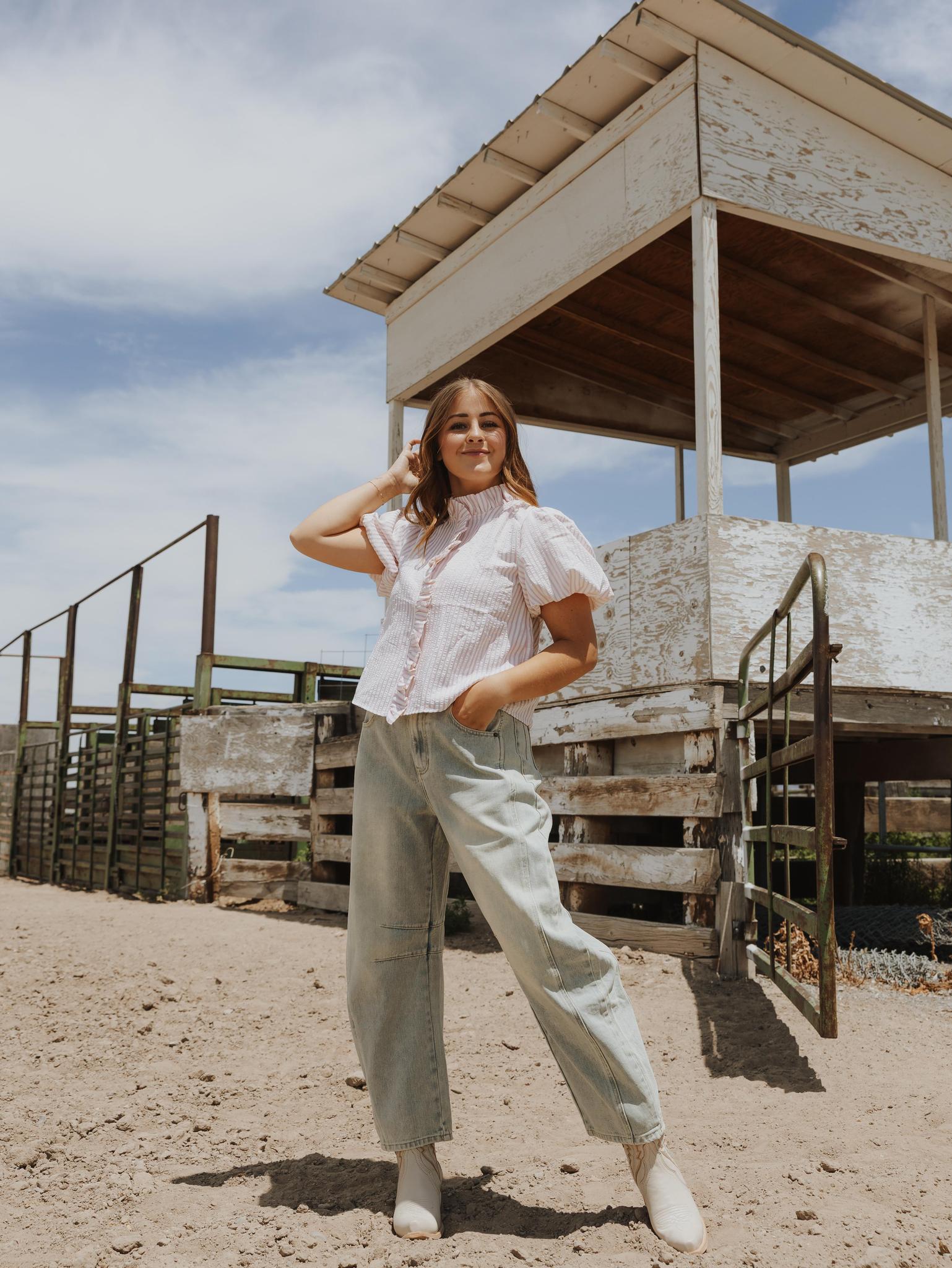 Barrel Washed Denim Pants