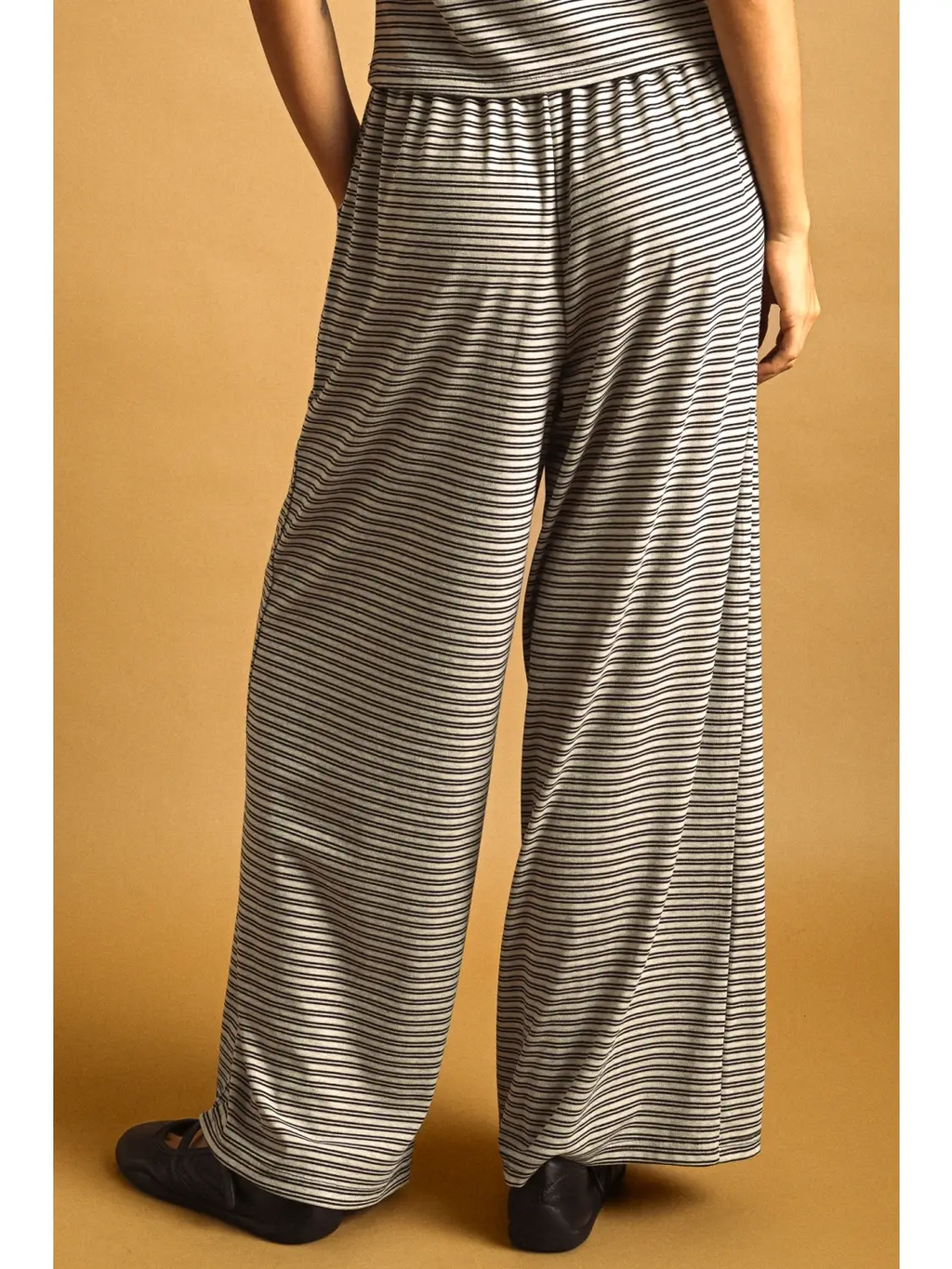 Double Striped Pattern Lounge Pants - STONE