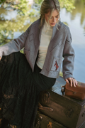 Horse Knit Sweater Cardigan - Dark Grey