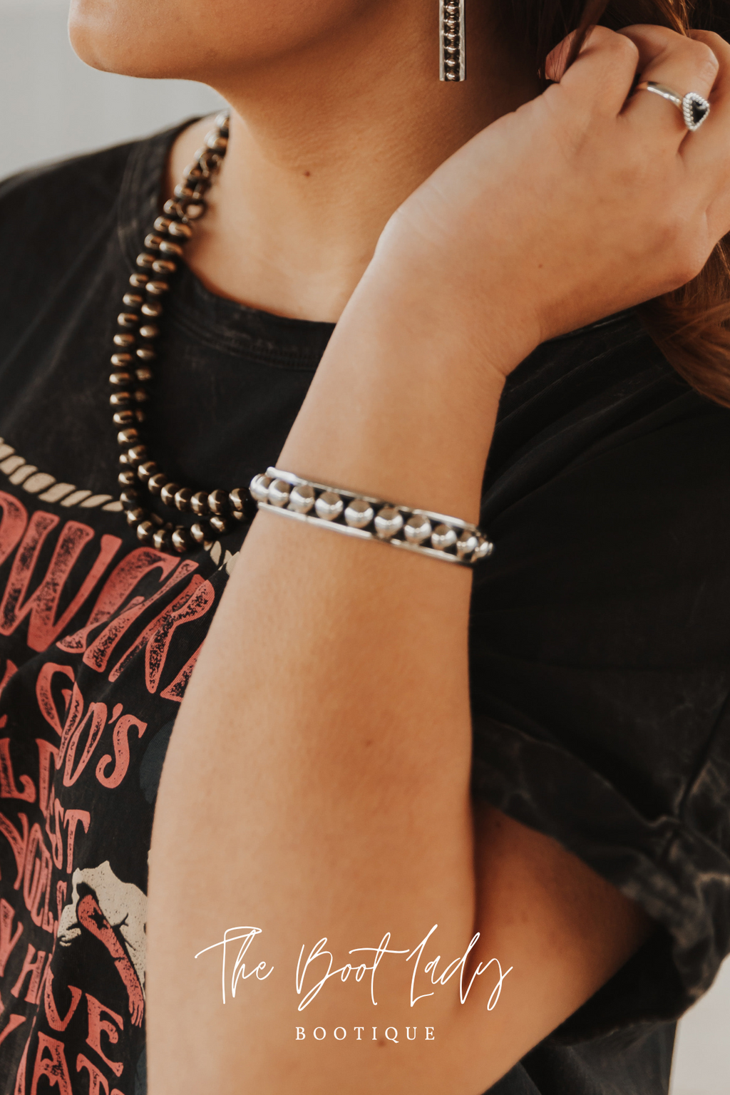 ADJUSTABLE TRIANGLE BLACK ONYX STACKER RING