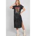 COWBOY BOOTS GRAPHIC DRESS - MINERAL WASH BLACK