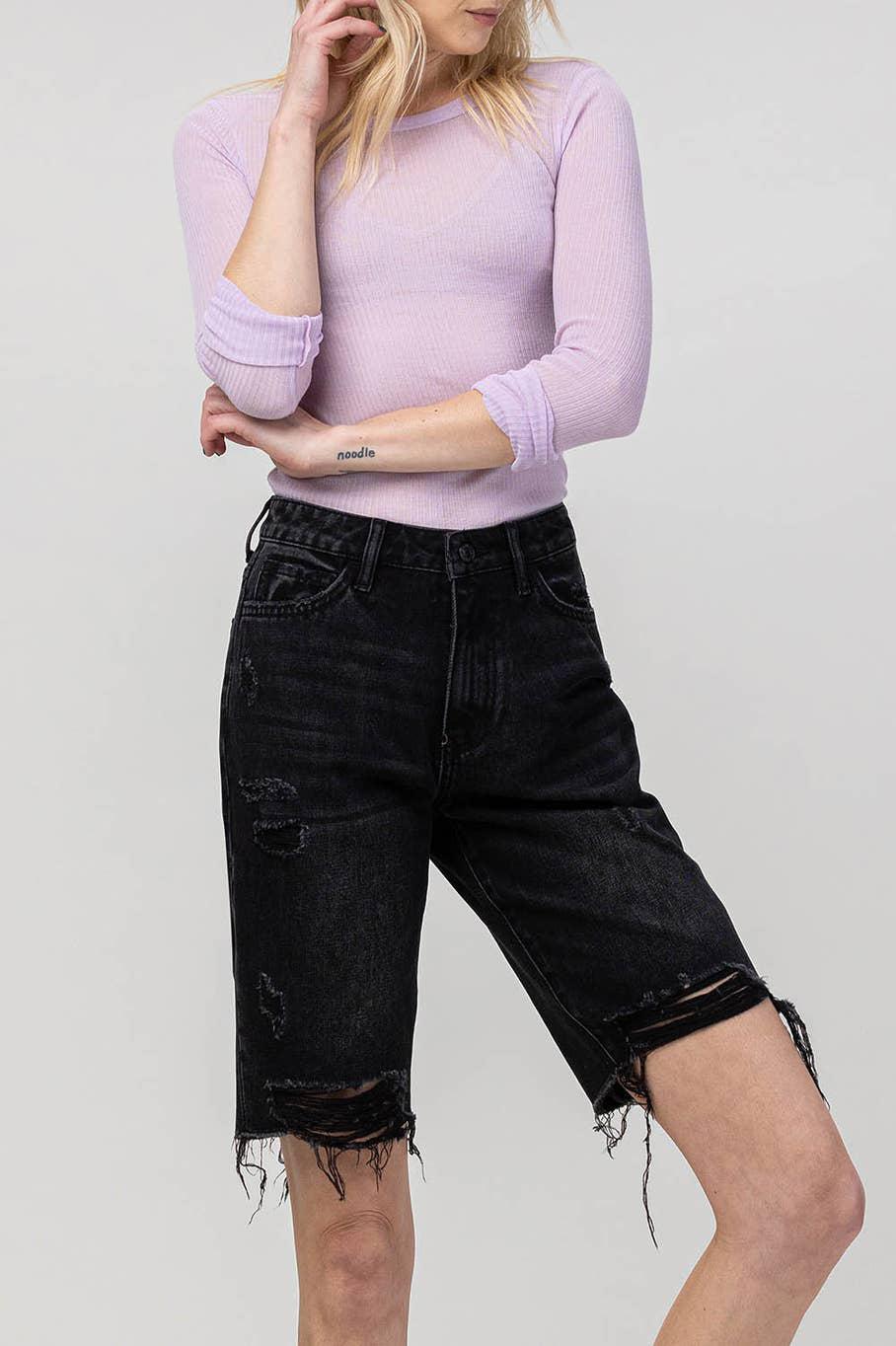 SUPER HIGH RISE BERMUDA RELAXED SHORTS | TAMMIE