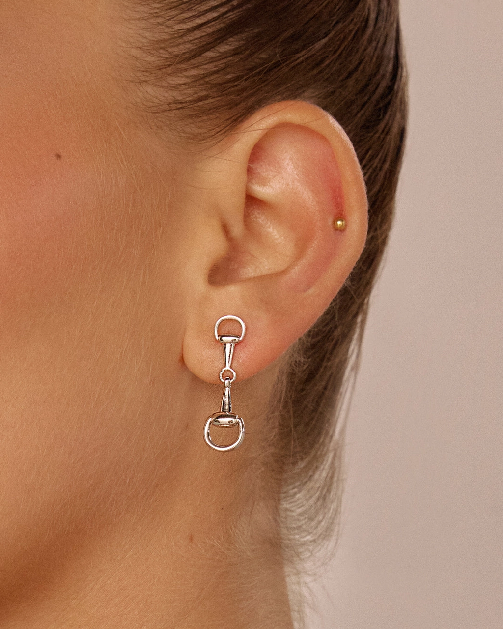 The Horsebit Stud Earrings - Silver