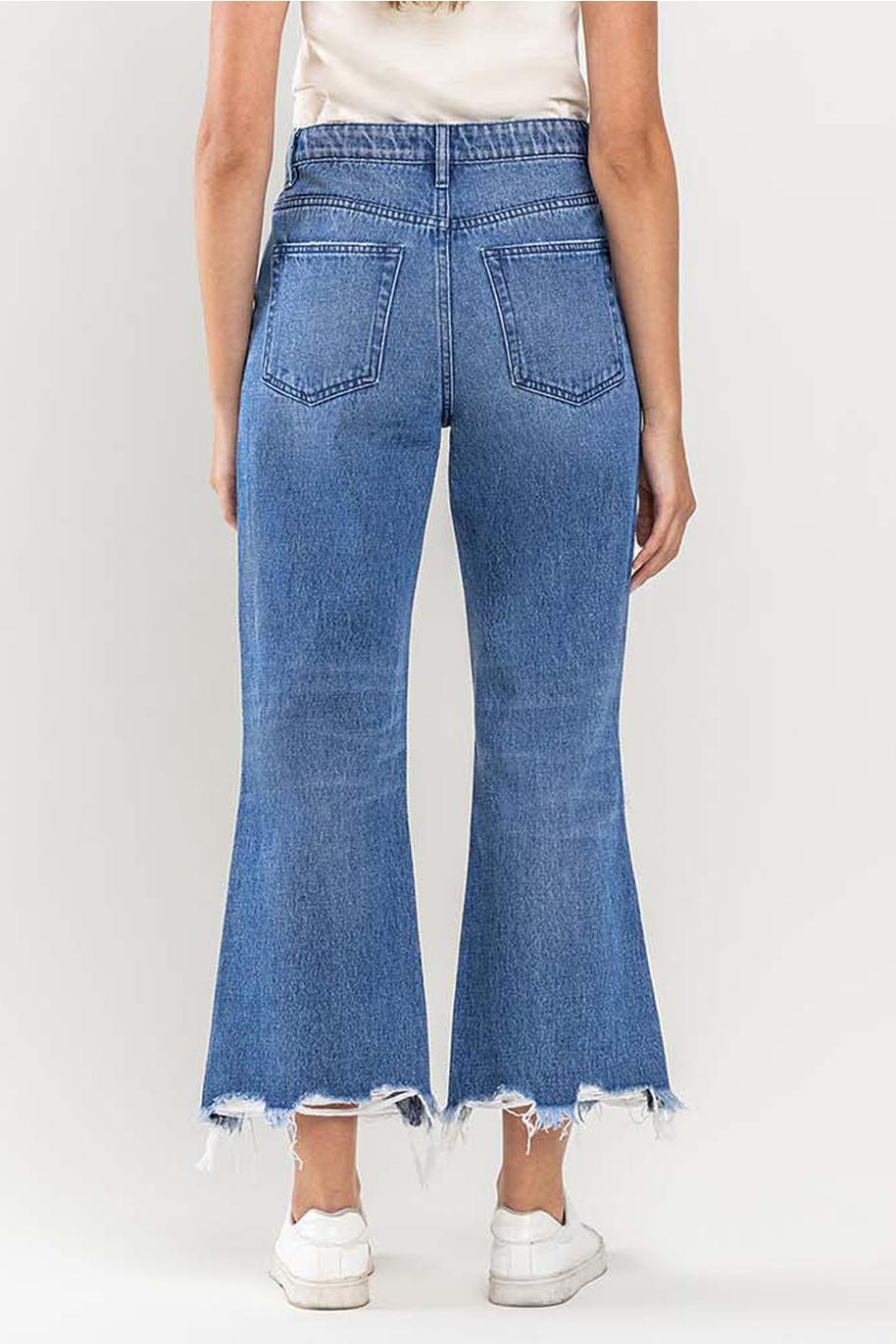 90's Vintage Super High Rise Crop Kick Flare