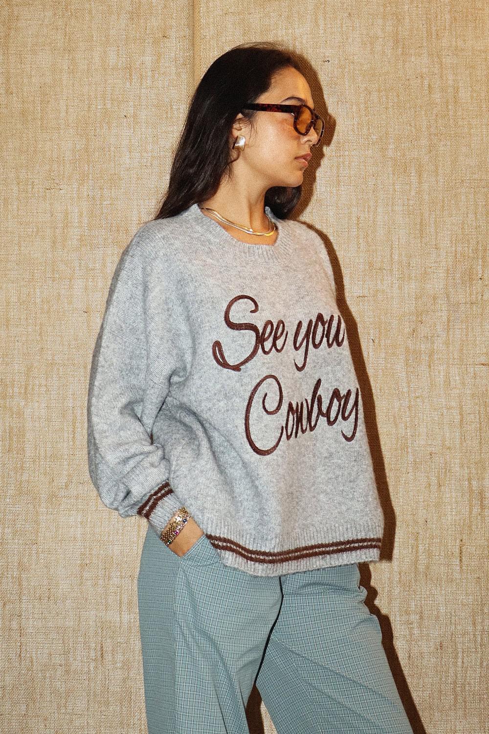H.GREY SEE YOU COWBOY PULLOVER SWEATER