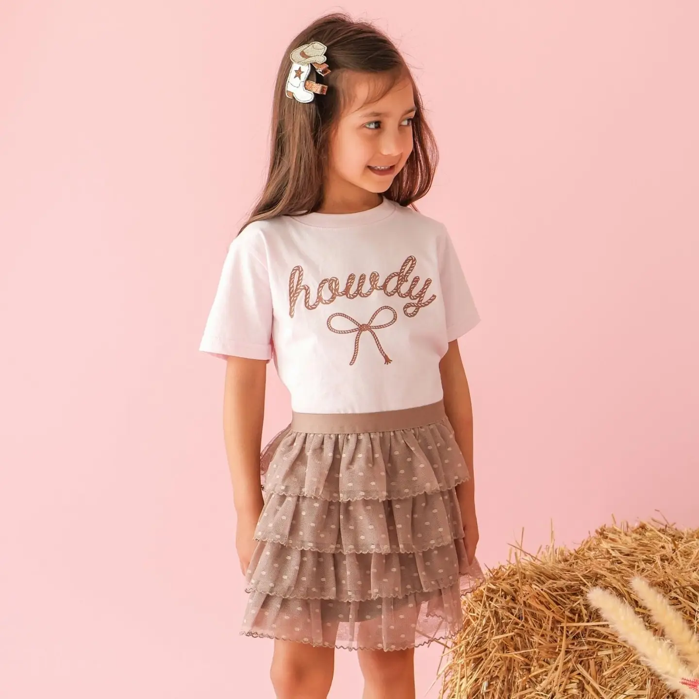 Howdy Darling Western Short Sleeve T-Shirt - Kids Clothing