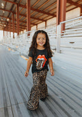 ROLLING STONES TOP - LEOPARD BELL BOTTOM PANT SET