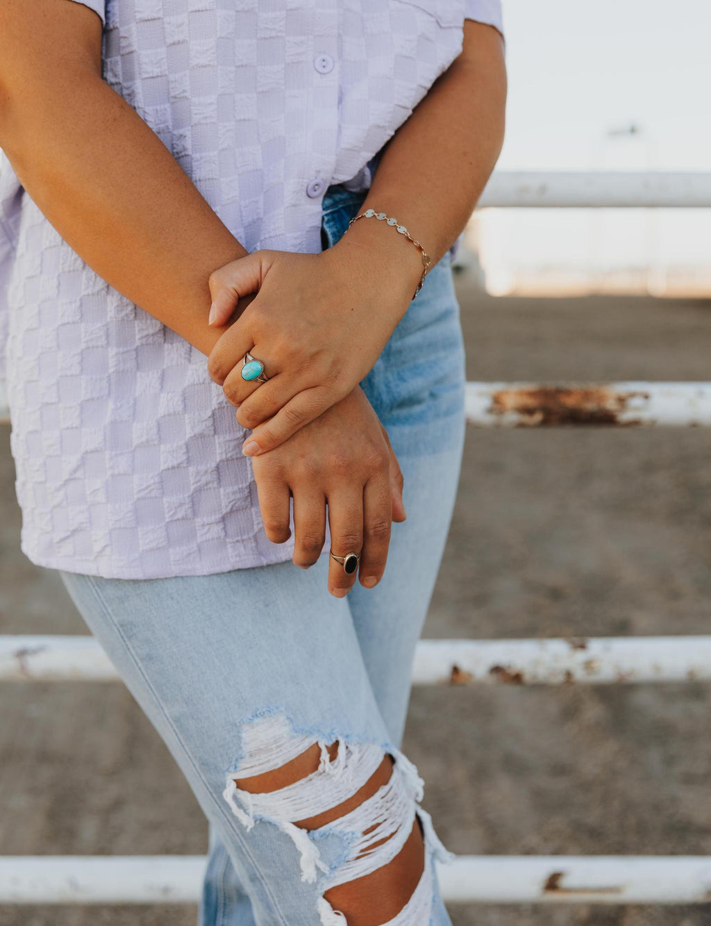 Textured Button Down Short Sleeve Pocket Shirt - Lavender