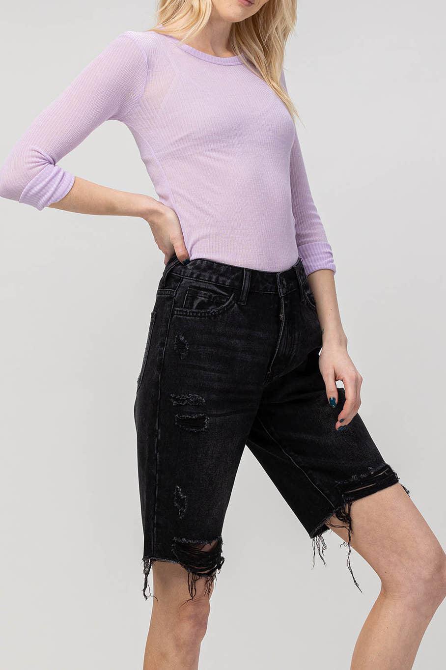 SUPER HIGH RISE BERMUDA RELAXED SHORTS | TAMMIE