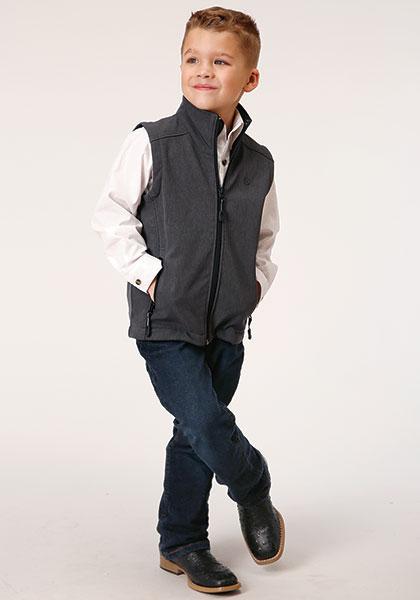Roper Outerwear - Boy's Technical Soft Shell Vest 03-397-0782-6144 GY