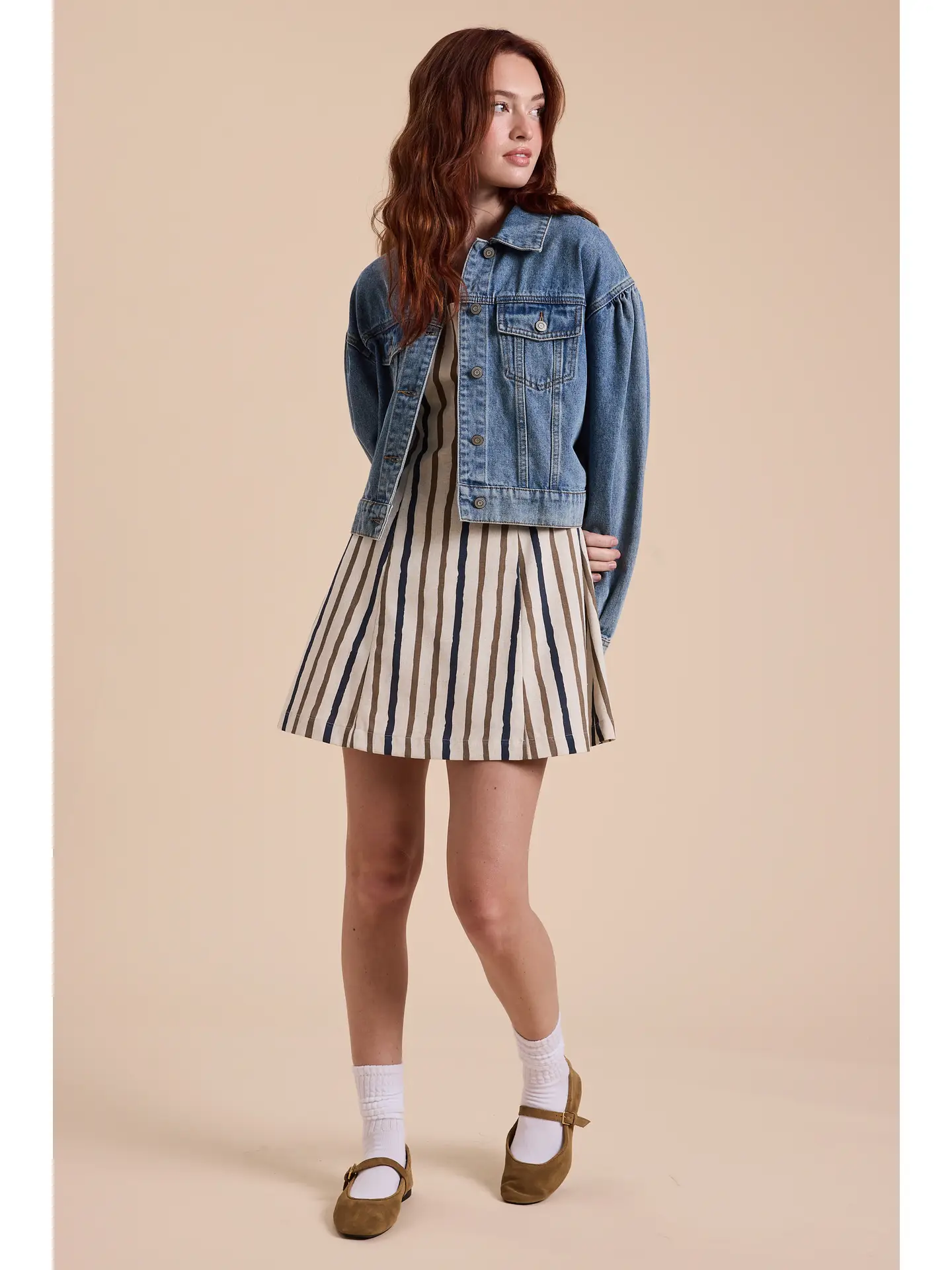 Long Sleeve Puff Sleeve Denim Jacket