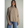 Long Sleeve Turtle Neck Sweater Top - WARM SAND