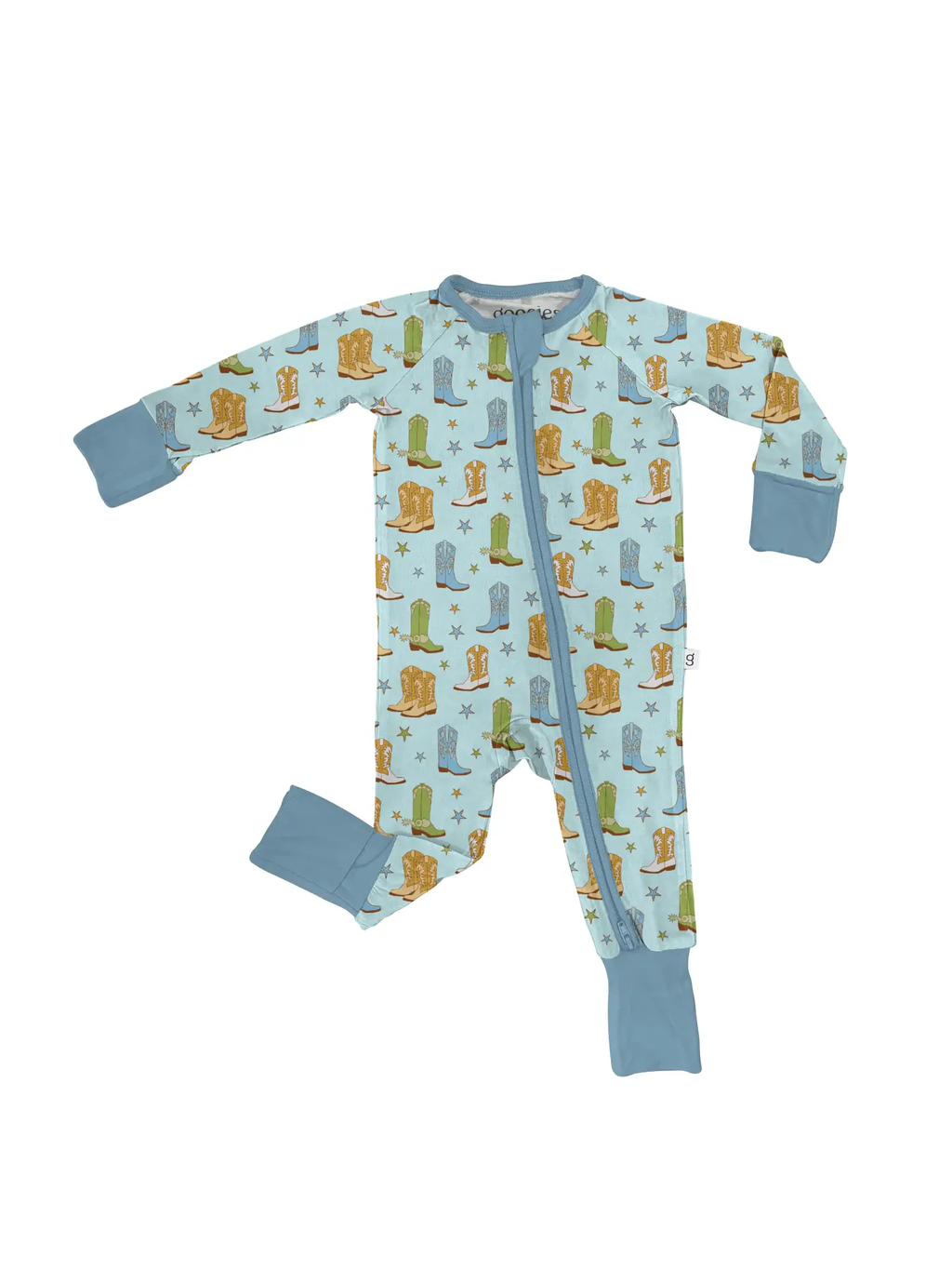 Cowboy Boots & Stars - Convertible Zip Pjs w/ Ruffles