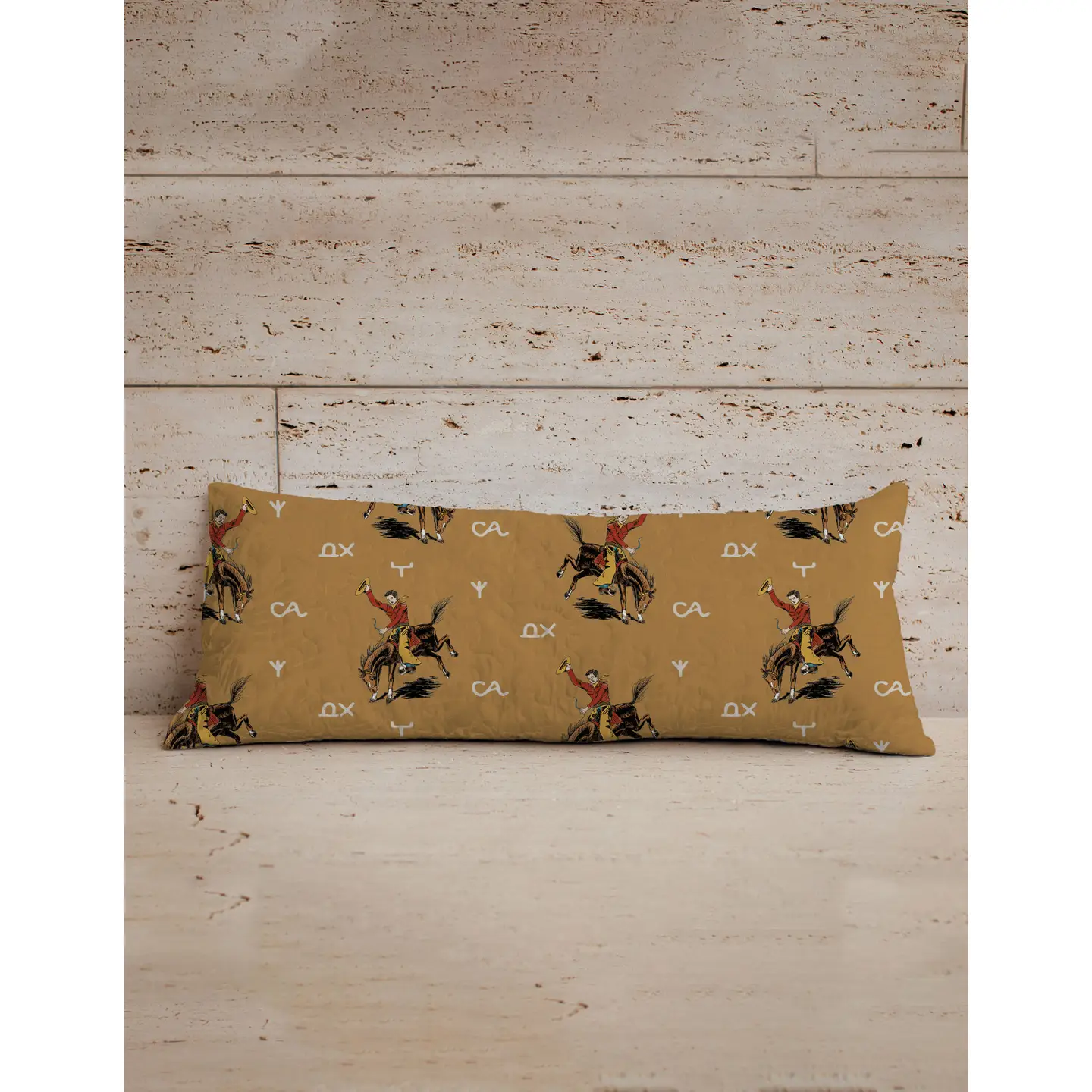 Lazy J Gold Quilted Oblong 14" x33" Pillow