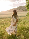Western Print Dress - Cream