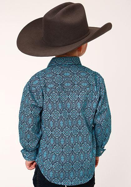 BOYS L/S SHIRT   AMARILLO SNAP ALLOVER PRINT  1224 MEDALLION PAISLEY