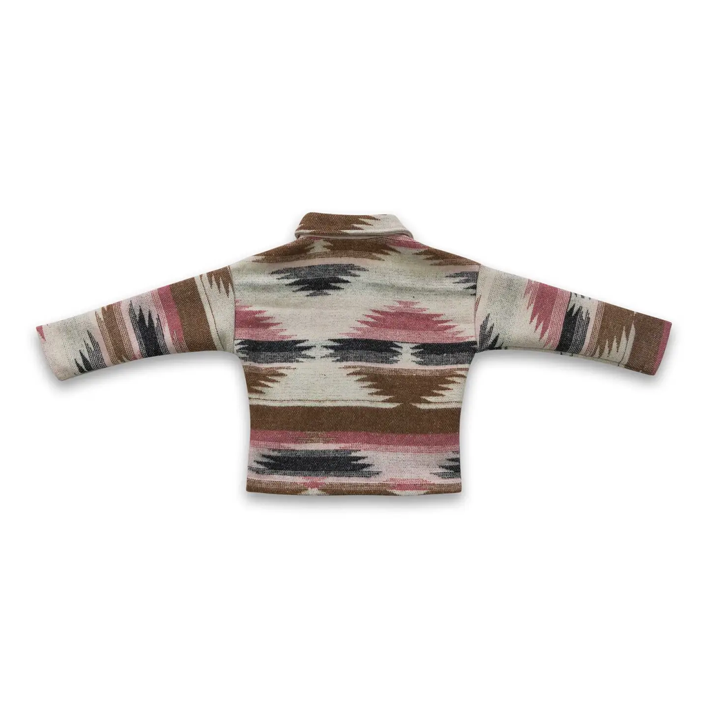 KIDS AZTEC PRINTED SHACKET - PINK