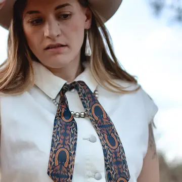 Western Harvest in Deep Juniper Silk Twilly Cowgirl Scarf