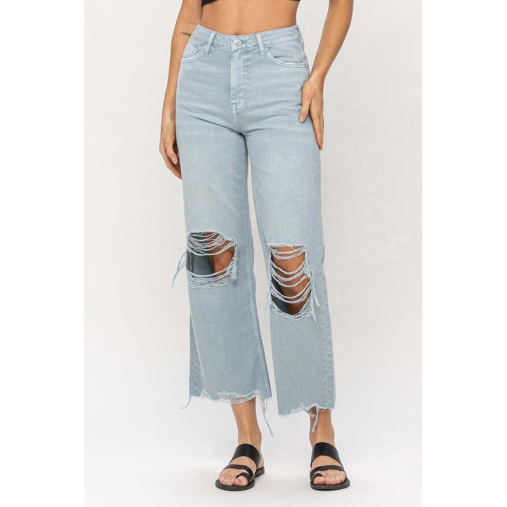 90S VINTAGE CROP FLARE - CLOUD BLUE