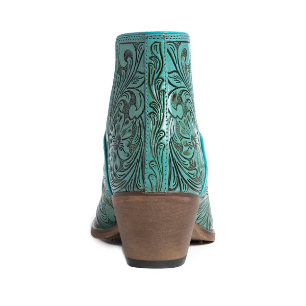 High Mesa Hand-Tooled Booties In Turquoise S10601
