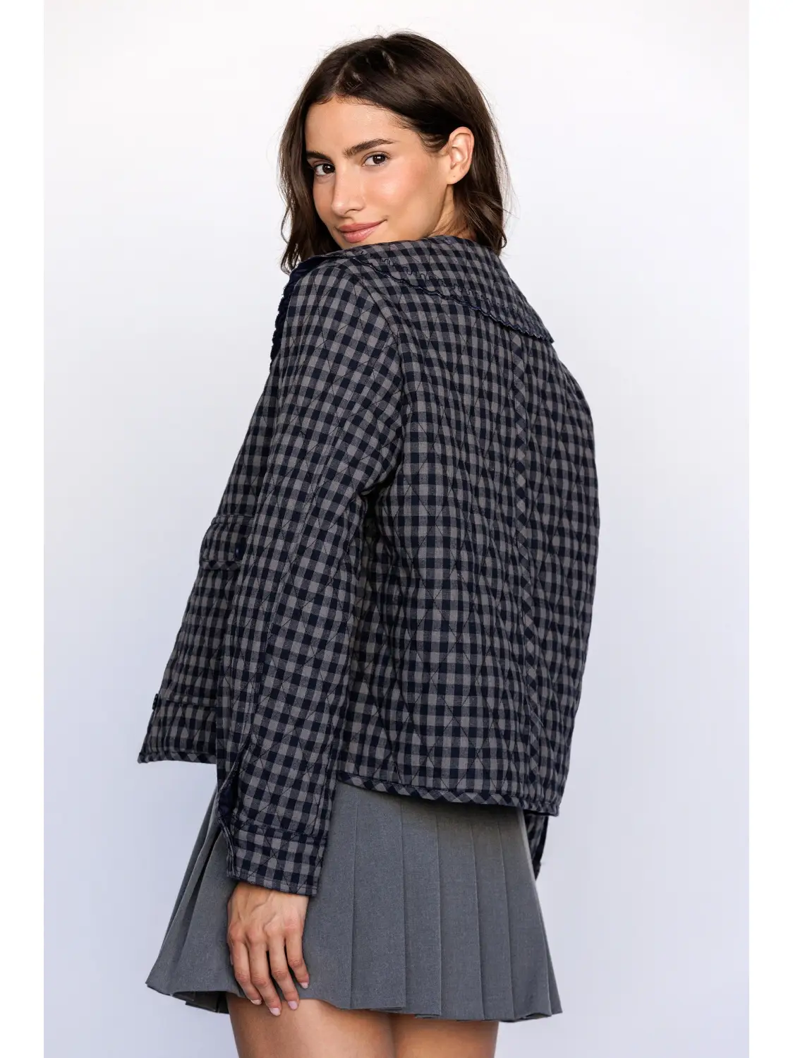 GINGHAM Quilted Jacket