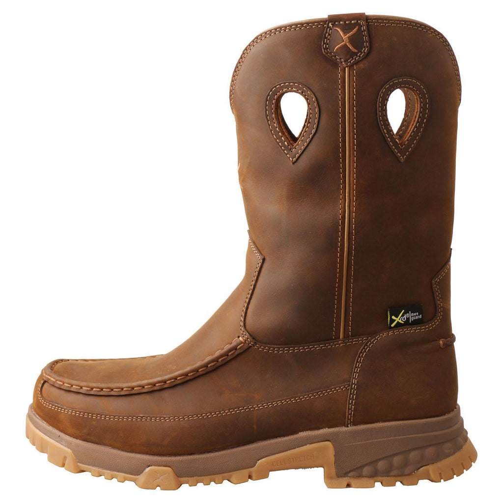 11" Pull On Work Boot - Distressed Saddle MXCNM01