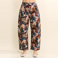 Horse Tapestry Print Barrel-Leg Pants