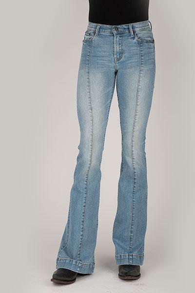 WOMENS JEAN 921 HIGH RISE FLARE FIT HIGH WAIST FLARE W/SEAM RUNNING DOWN 11-054-0921-2412 BU