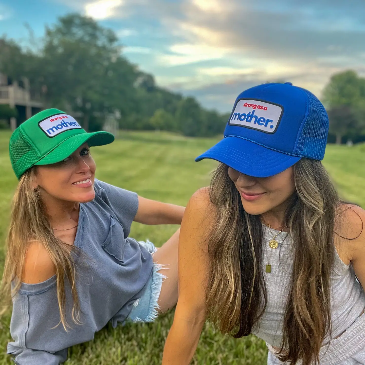Strong As A Mother® Patch Trucker Hat - Royal Blue