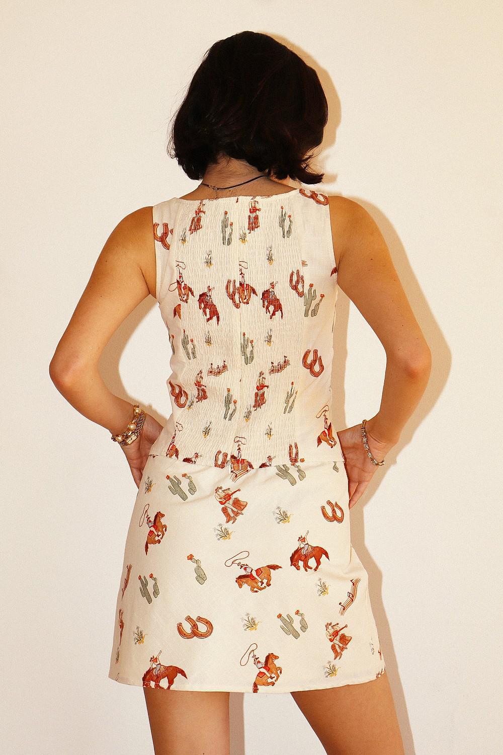 WESTERN PRINT MINI SKIRT