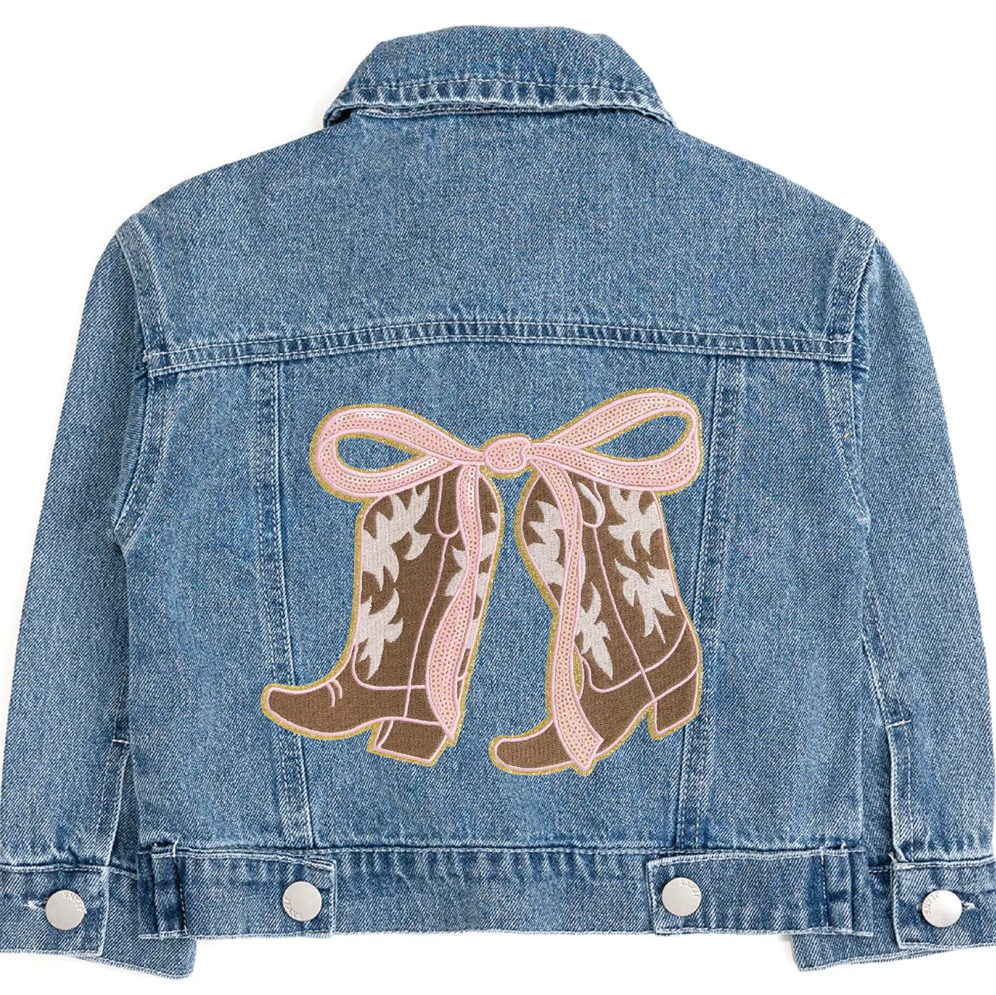 Cowgirl Cutie Patch Western Denim Jacket - Kids Clothing