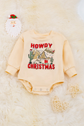 HOWDY CHRISTMAS" IVORY GRAPHIC BABY ONESIE