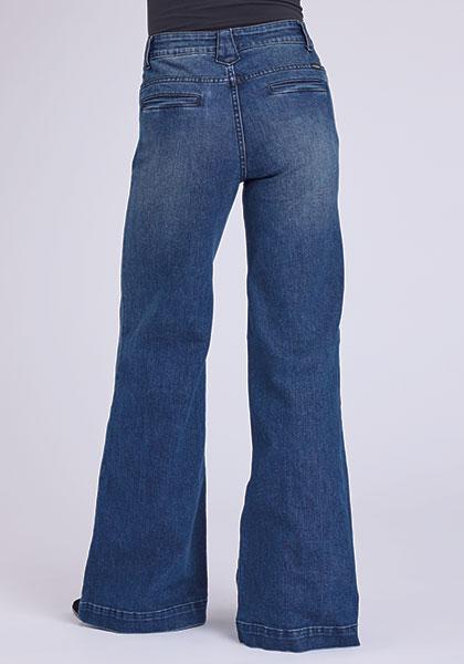 WOMENS JEAN HIGH RISE WIDE LEG FIT WELT BACK PKTS W/KEYSTONE BELT LOOP - 11-054-0751-0202