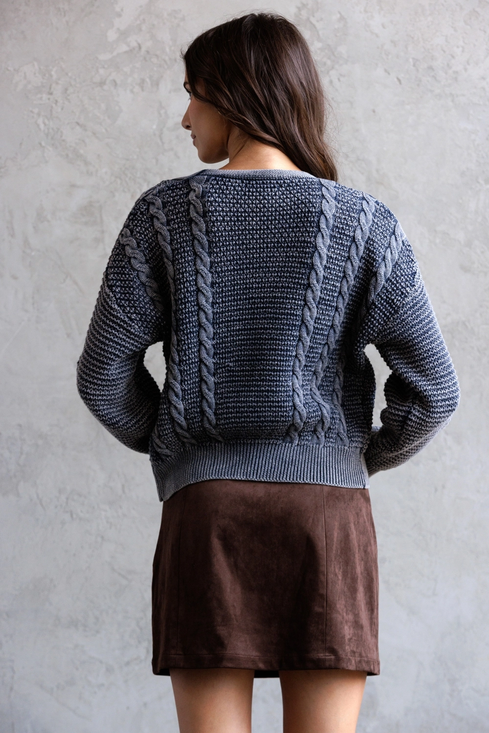 Textured Cable Knit Cardigan