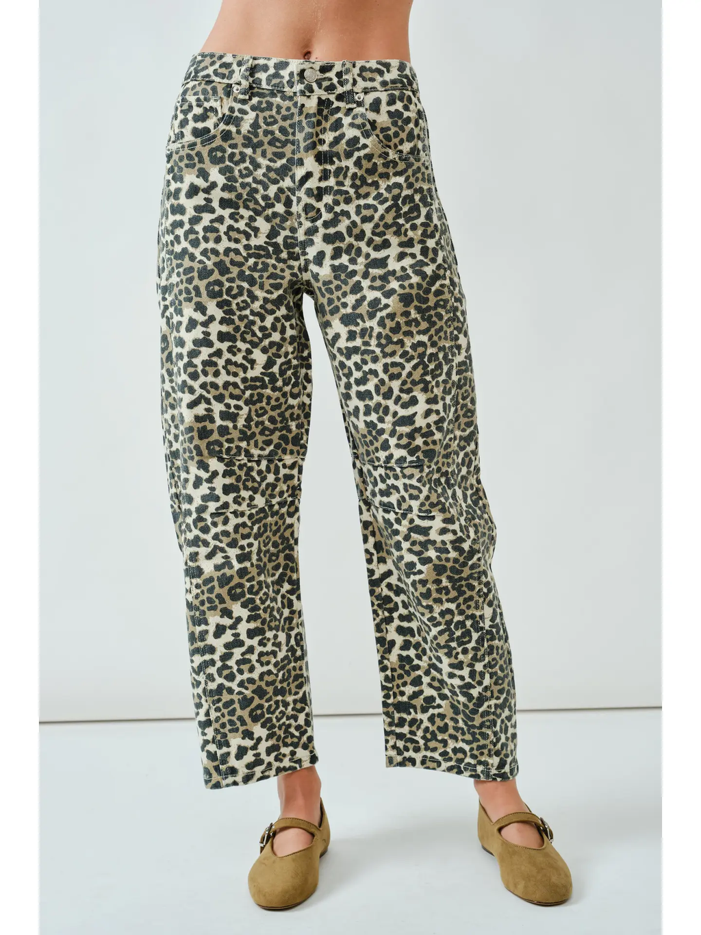 Slouchy Relax Fit Crop Barrel Jeans