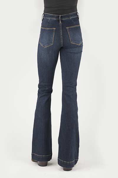 WOMENS JEAN 921 HIGH RISE FLARE FIT PLAIN BACK PKT RECTANGLE FRONT PKTS 11-054-0921-2409 BU