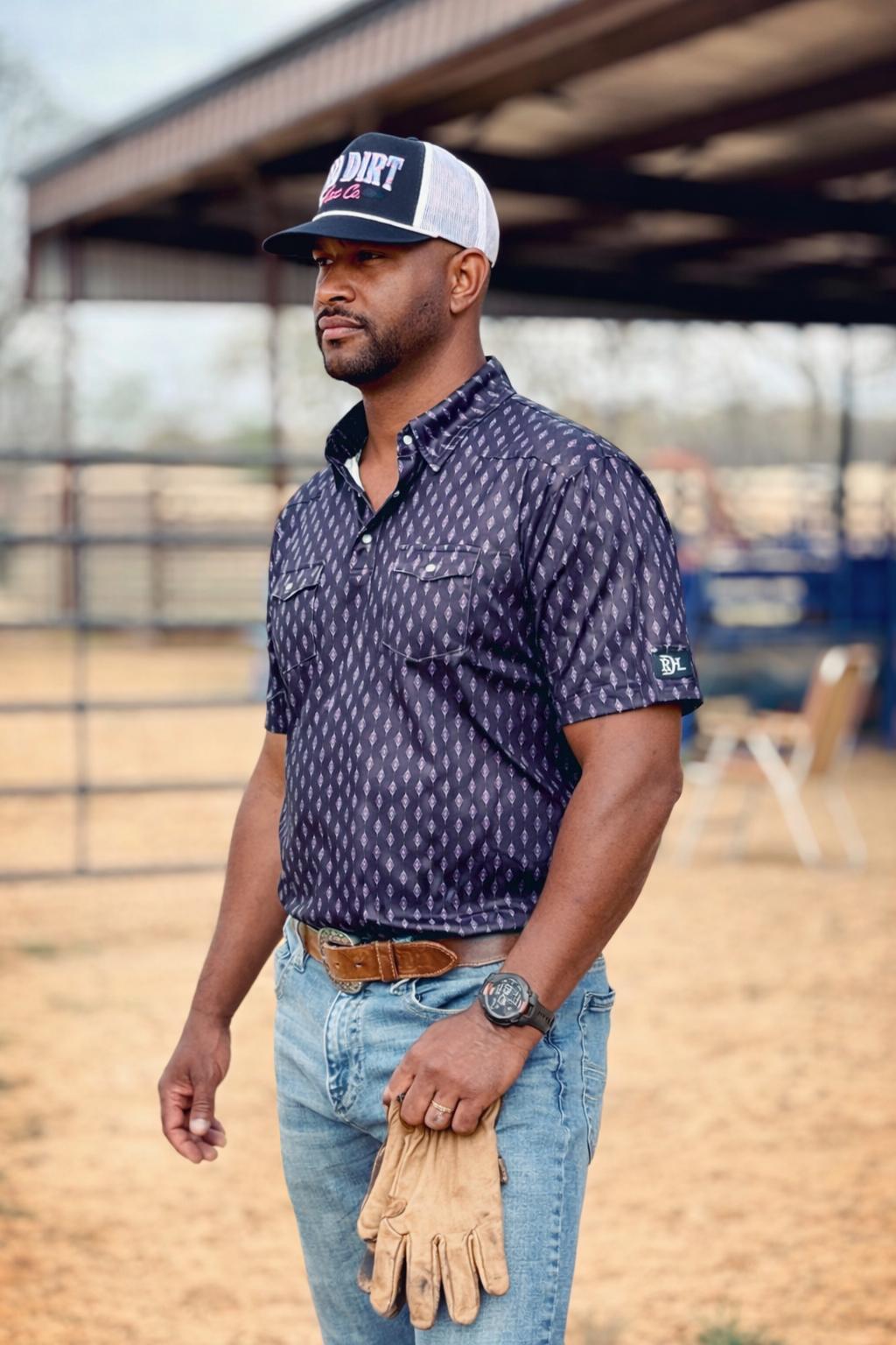 Cowboy Casual Men’s Short Sleeve Polo – Diamond