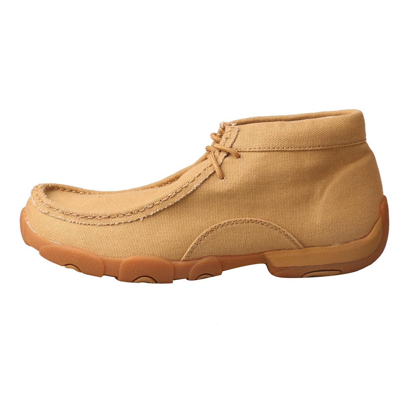 MENS CHUKKA DRIVING MOCS - KHAKI/CANVAS MDM0051