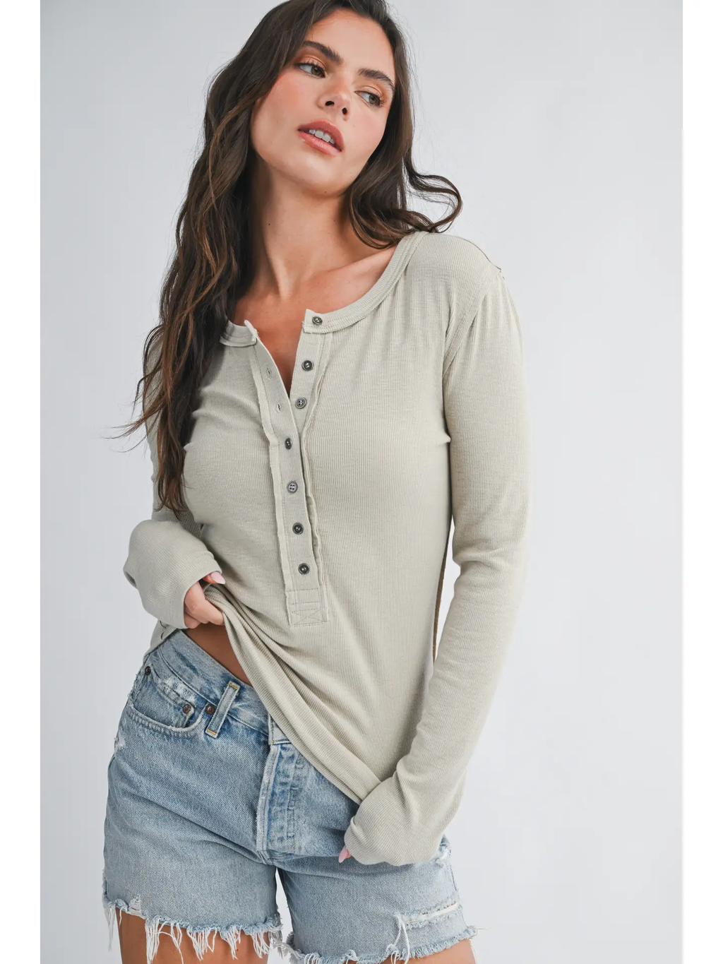 Henley Long Sleeve Top - OAT