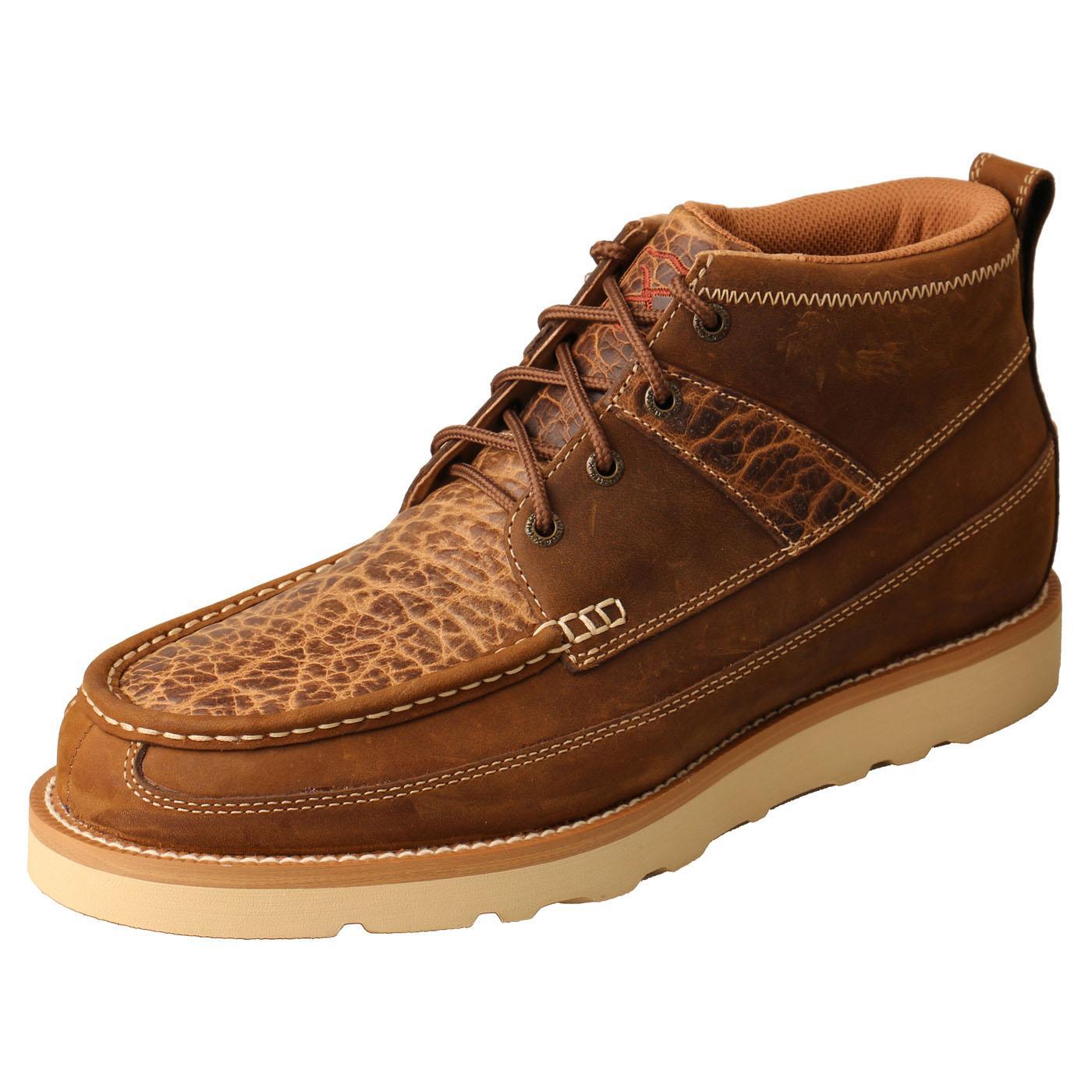4" Wedge Sole Boot - Distressed Saddle & Cognac MCA0043