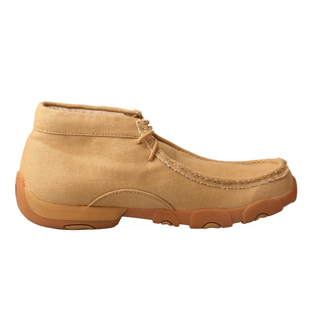 MENS CHUKKA DRIVING MOCS - KHAKI/CANVAS MDM0051