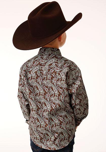 BOYS L/S SHIRT AMARILLO SNAP ALLOVER PRINT 1218 PINE PAISLEY